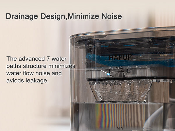 Alt Text: Detailed look at the advanced filtration system in the smart pet water fountain, ensuring fresh, clean water.