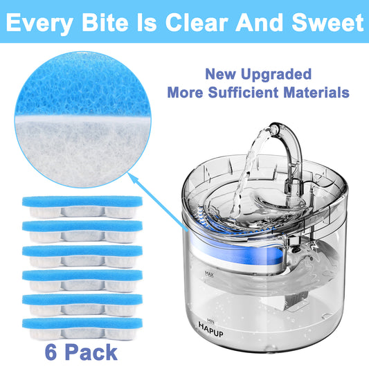 HAPUP cat fountain filter replacement – compatible with WF060, WF050, WF100