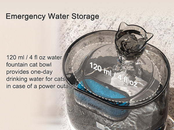 HAPUP FT666 pet fountain backup water storage for power outage emergencies.