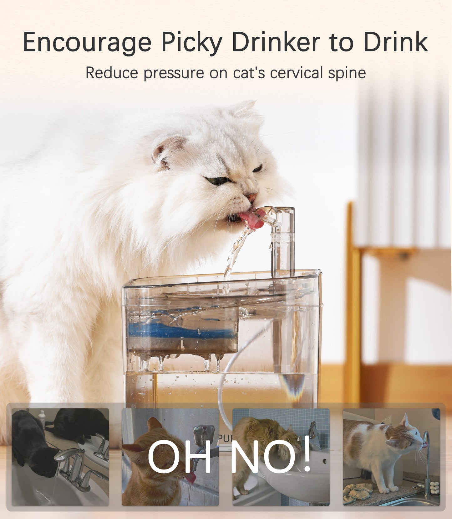 HAPUP® Pet Fountain in use, designed to keep pets hydrated with its sleek, modern design that fits seamlessly into any home environment.