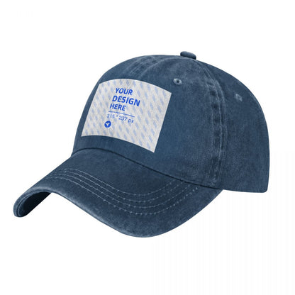 HAPUP® Custom Washed Denim Baseball Cap – Adjustable Cotton Hat & Personalized Headwear