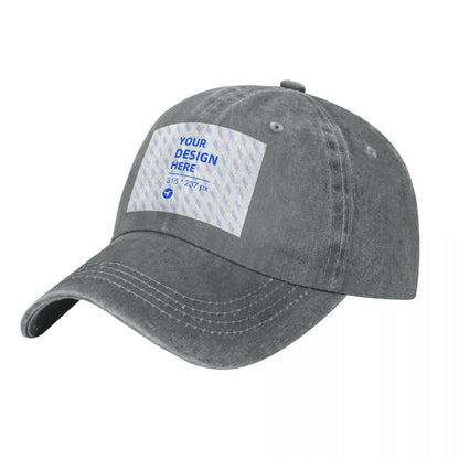 HAPUP® Custom Washed Denim Baseball Cap – Adjustable Cotton Hat & Personalized Headwear