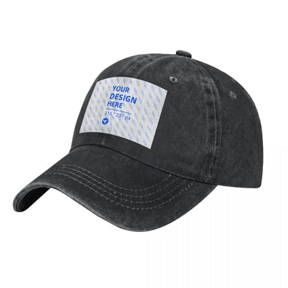 HAPUP® Custom Washed Denim Baseball Cap – Adjustable Cotton Hat & Personalized Headwear