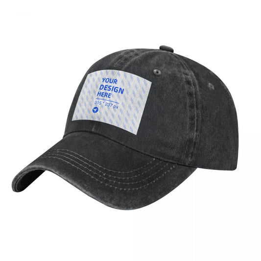 HAPUP® Custom Washed Denim Baseball Cap – Adjustable Cotton Hat & Personalized Headwear
