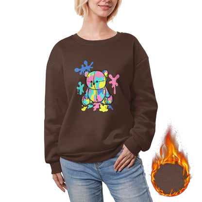 HAPUP® Cozy Fleece-Lined Women's Sweatshirt | Custom Heat Transfer Print | Anti-Pill Polyester