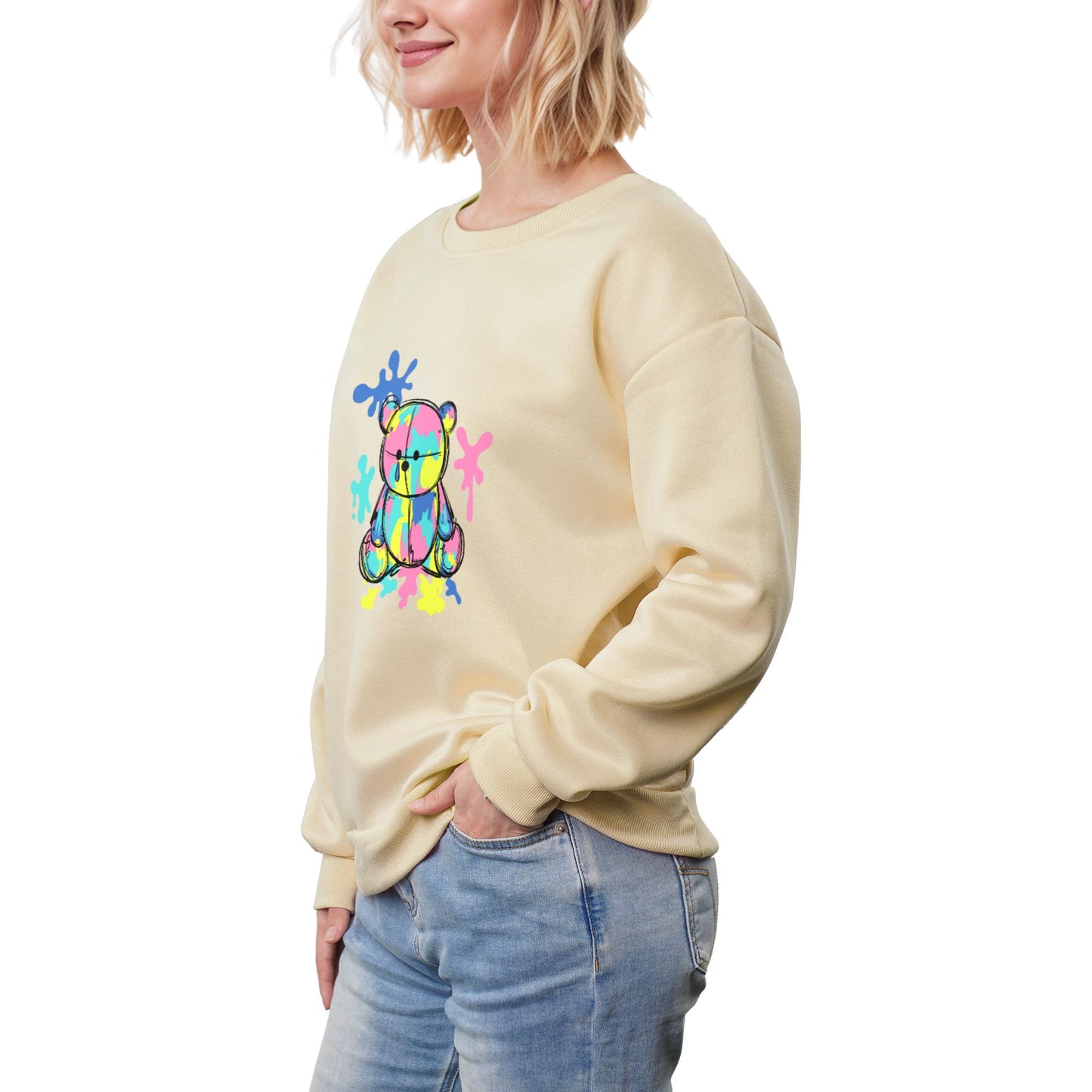 HAPUP® Cozy Fleece-Lined Women's Sweatshirt | Custom Heat Transfer Print | Anti-Pill Polyester