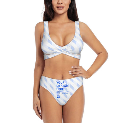 HAPUP® Women’s Cross Front Bikini Set – Two Piece Swimsuit for Beach & Summer