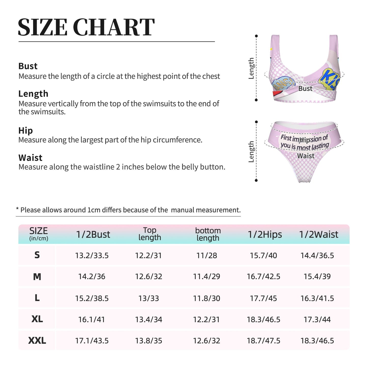 HAPUP® Women’s Cross Front Bikini Set – Two Piece Swimsuit for Beach & Summer