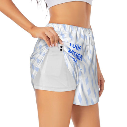 HAPUP® Women's Sports Pants – Double Layer Athletic Shorts with Phone Pocket