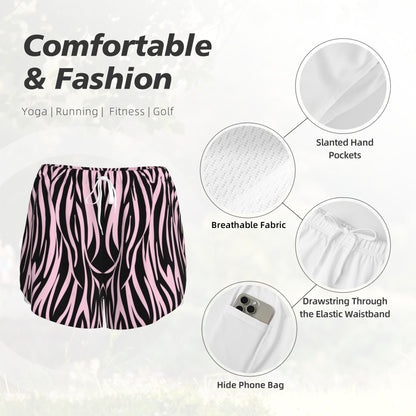 HAPUP® Women's Sports Pants – Double Layer Athletic Shorts with Phone Pocket
