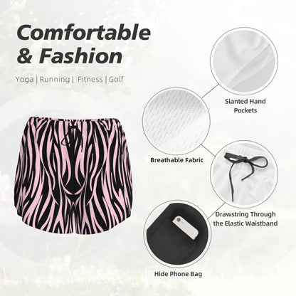 HAPUP® Women's Sports Pants – Double Layer Athletic Shorts with Phone Pocket