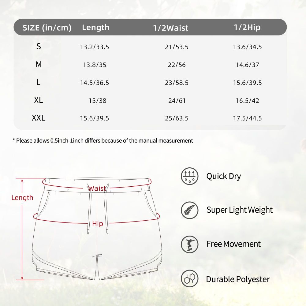 HAPUP® Women's Sports Pants – Double Layer Athletic Shorts with Phone Pocket