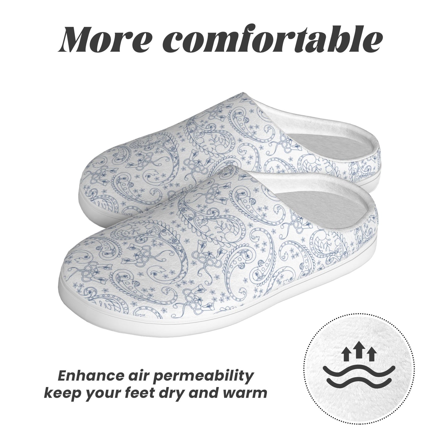 HAPUP® Cotton House Slippers – Comfortable Indoor Footwear with TPR Non-Slip Sole