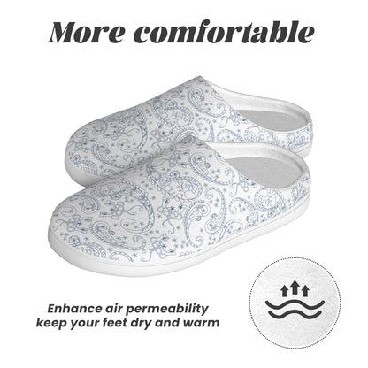 HAPUP® Cotton House Slippers – Comfortable Indoor Footwear with TPR Non-Slip Sole