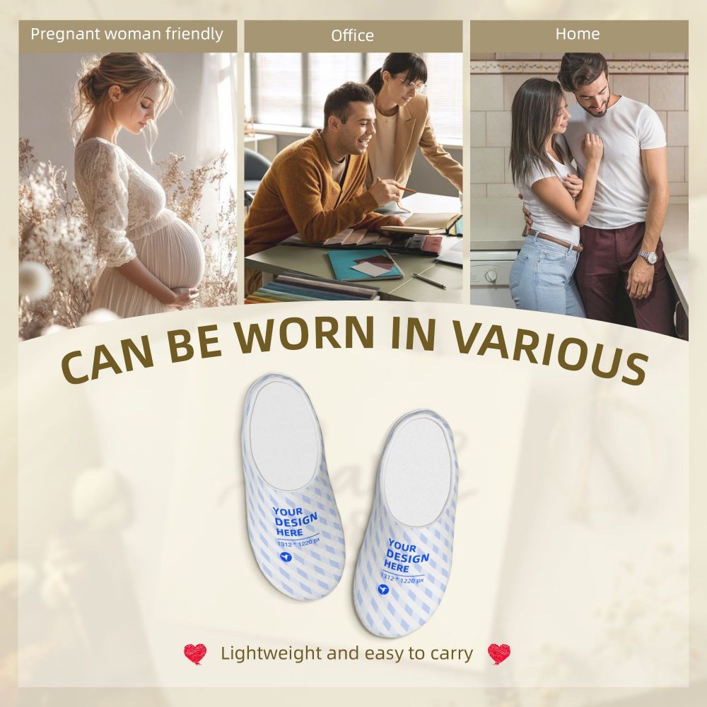 HAPUP® Cotton House Slippers – Comfortable Indoor Footwear with TPR Non-Slip Sole
