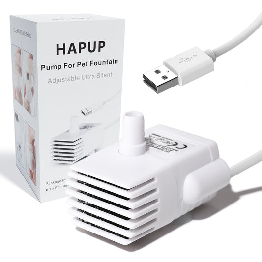 HAPUP adjustable water pump for pet fountains, compact design, durable stainless steel shaft