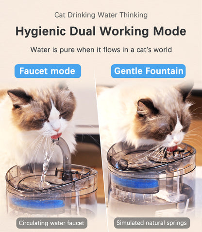Dual mode Cat Water Fountain by HAPUP, model WF060, offers customizable water flow settings for your cat’s preferences