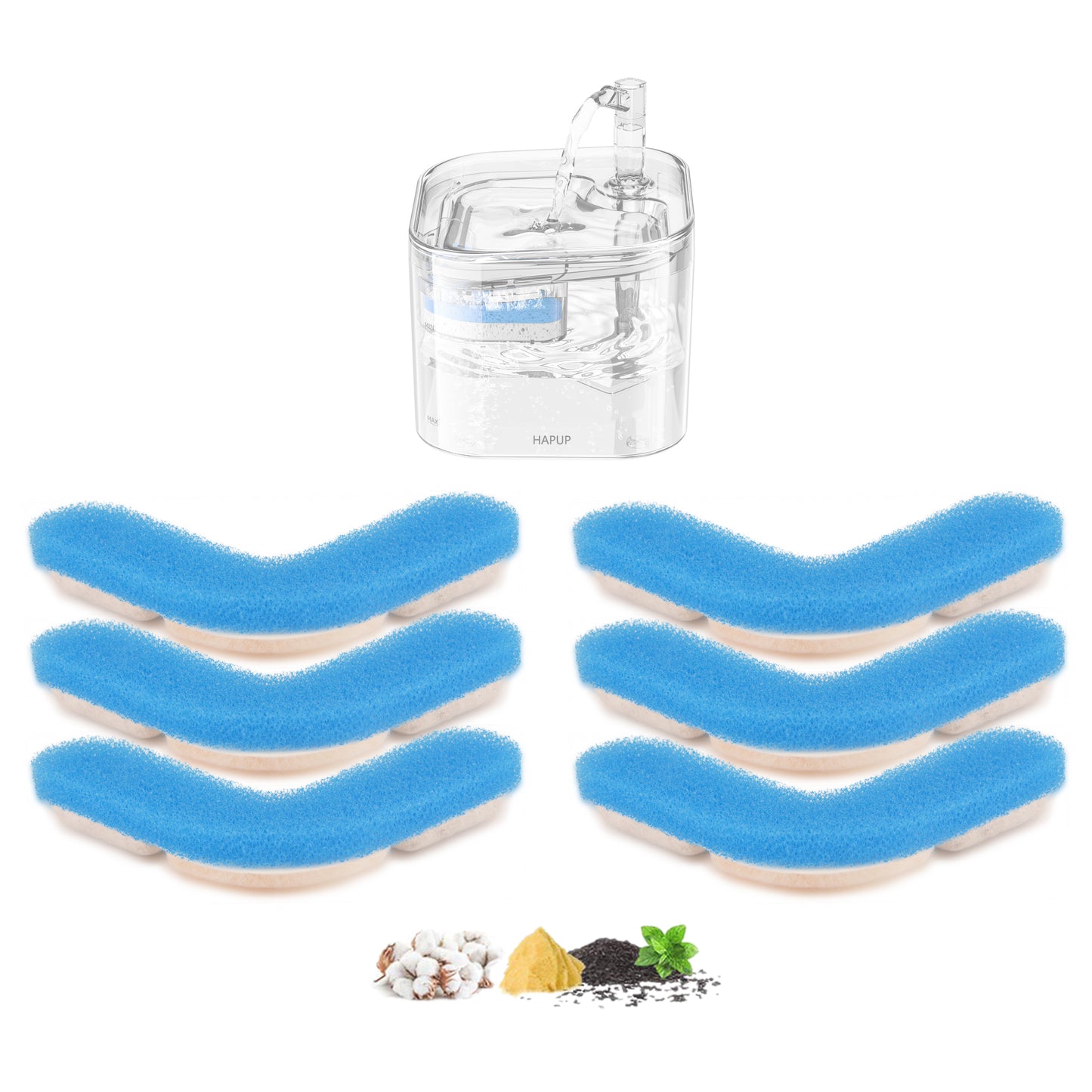 HAPUP Cat Water Fountain Filter Replacement for WF200 – Clean, filtered water for pets.
