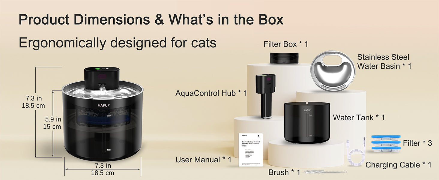 Product dimensions and what's included in the box