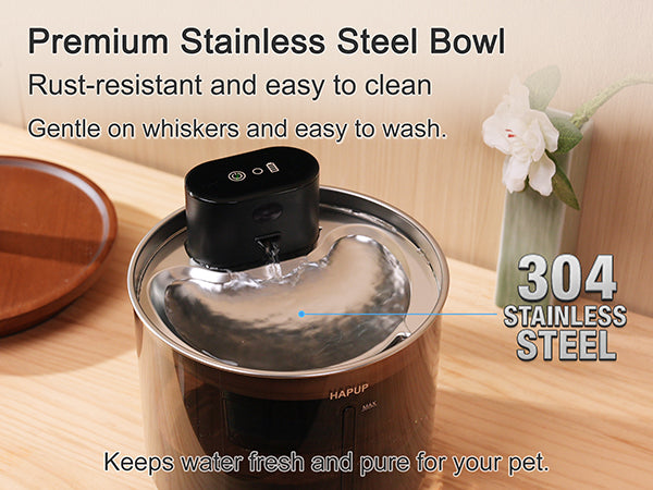 Premium 304 stainless steel water bowl for cats