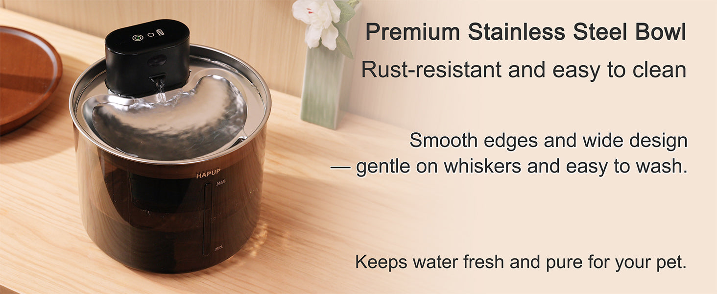 Premium 304 stainless steel water bowl for cats